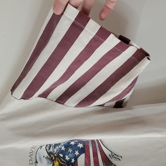 Vintage 1997 American Flag Sleeve Harley Davidson Myrtle Beach Single Stitch Tee - Picture 3 of 16